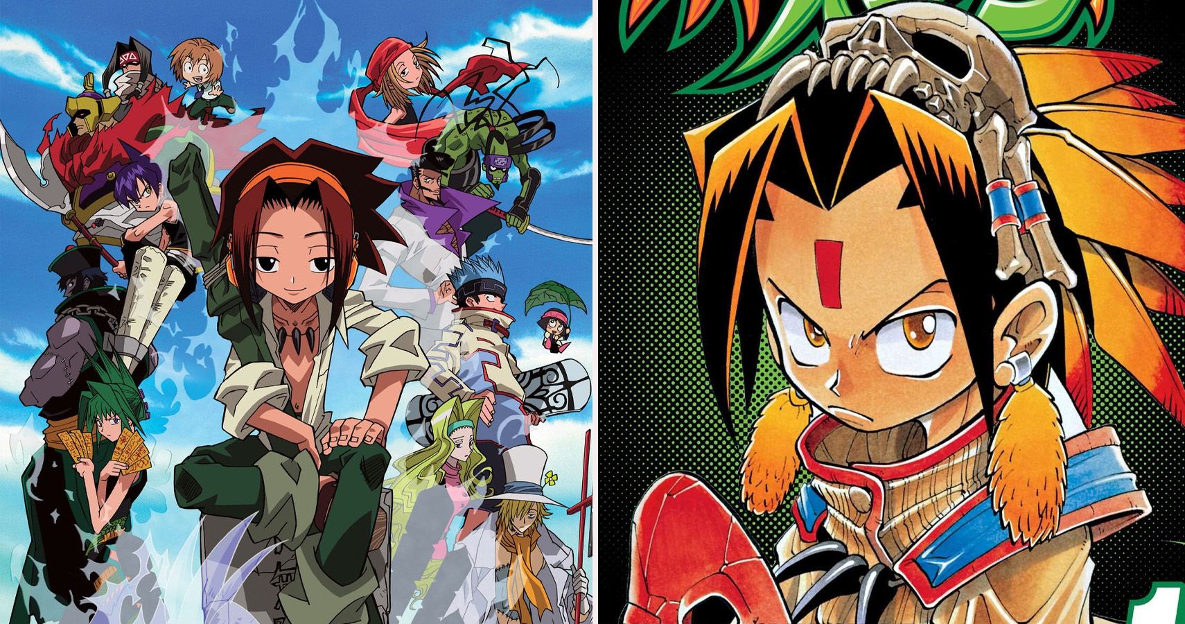 SK2 Shaman king anime manga main characters yoh asakura holding