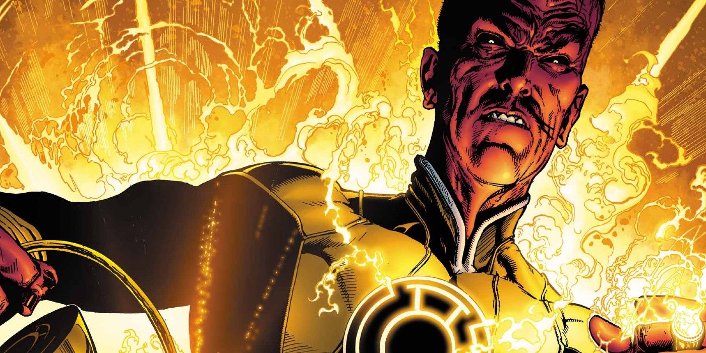 Sinestro with his fear-powered yellow ring in DC Comics