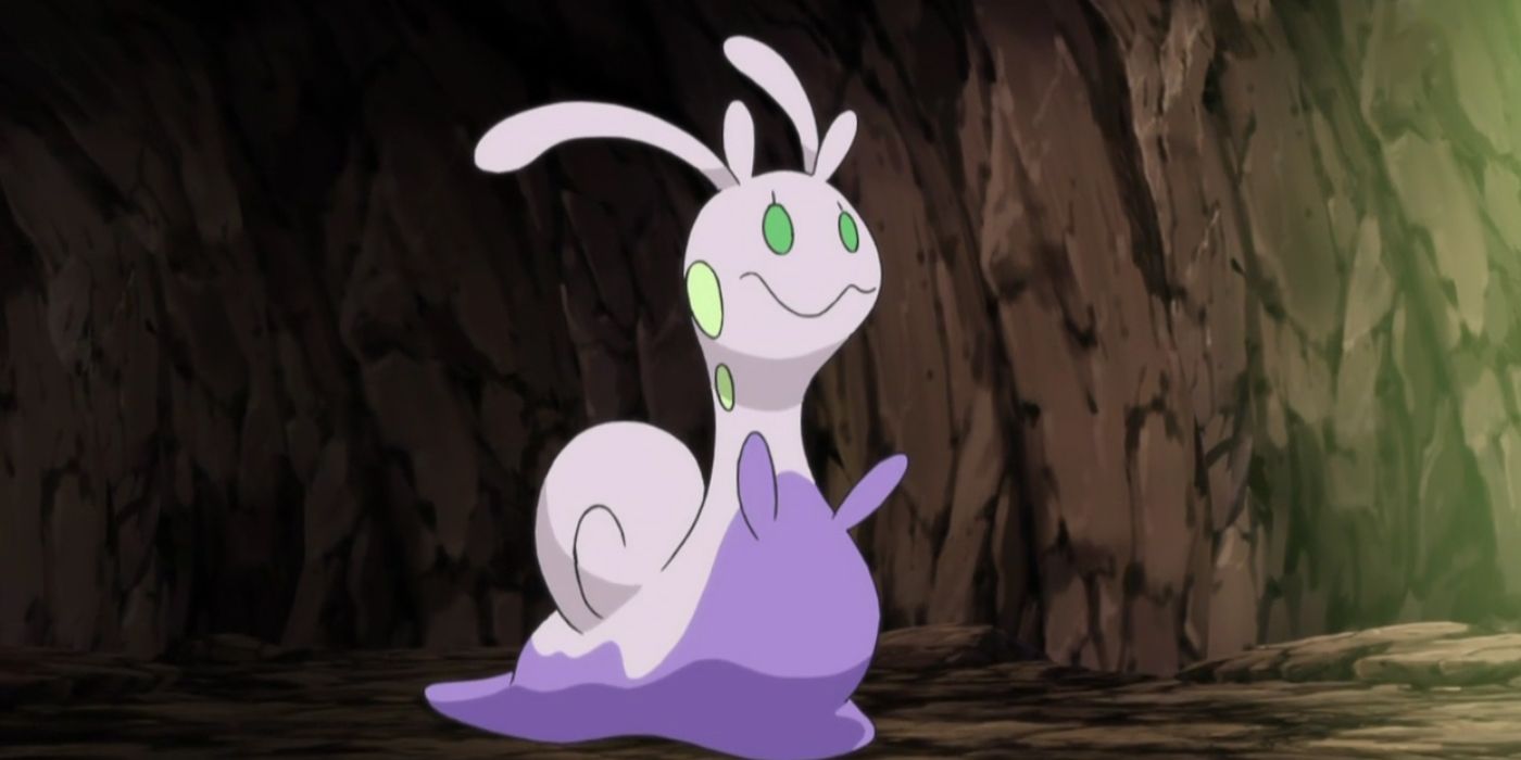 Sliggoo in a cave in the Pokemon anime