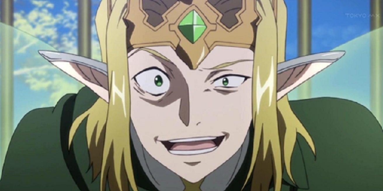 King Oberon smiling wickedly with different sized eyes from Sword Art Online