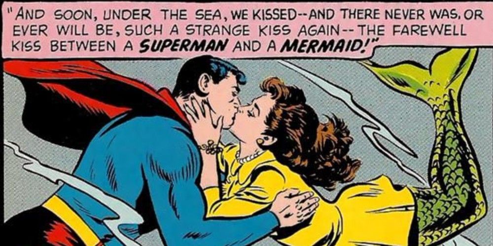 Superman kissing Lori Lemaris