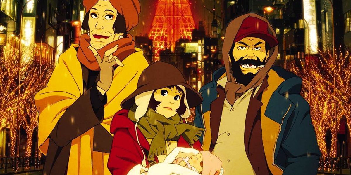 The trio of homeless outcasts with a baby in Tokyo Godfathers.