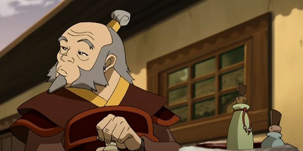 Uncle Iroh looks to the side in Avatar
