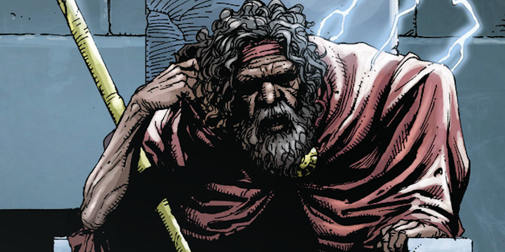 The Wizard Shazam sits on his throne
