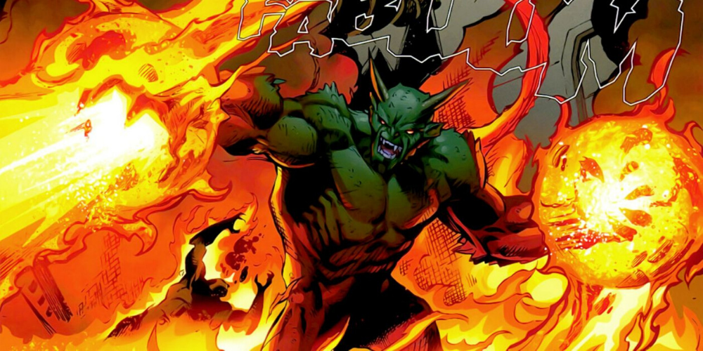 The Ultimate Green Goblin wields fire