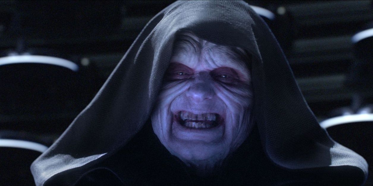 Palpatine cacking in the senate chamber in Star Wars: Revenge of the Sith