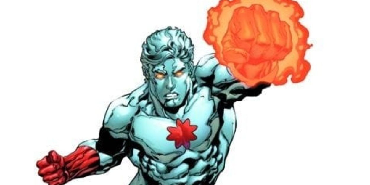 Captain Atom with his fist glowing with raw energy