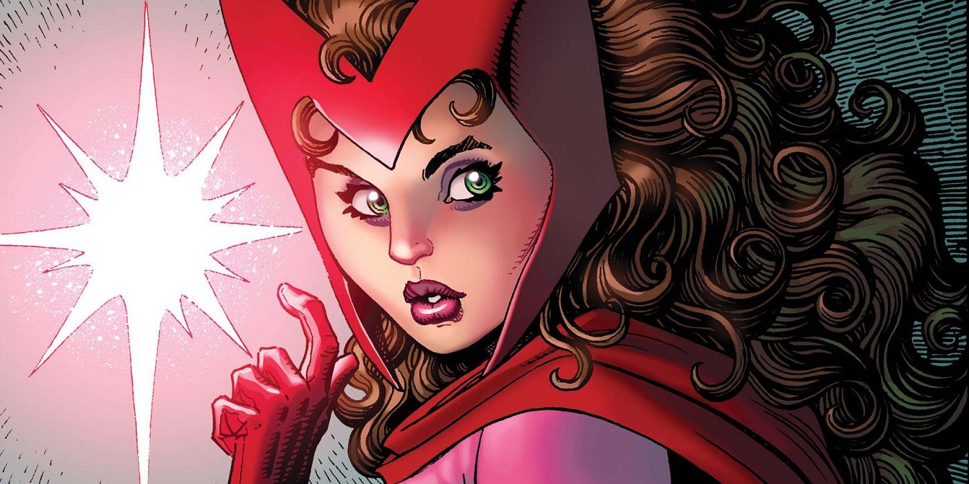 Scarlet Witch is surprised by something behind her.