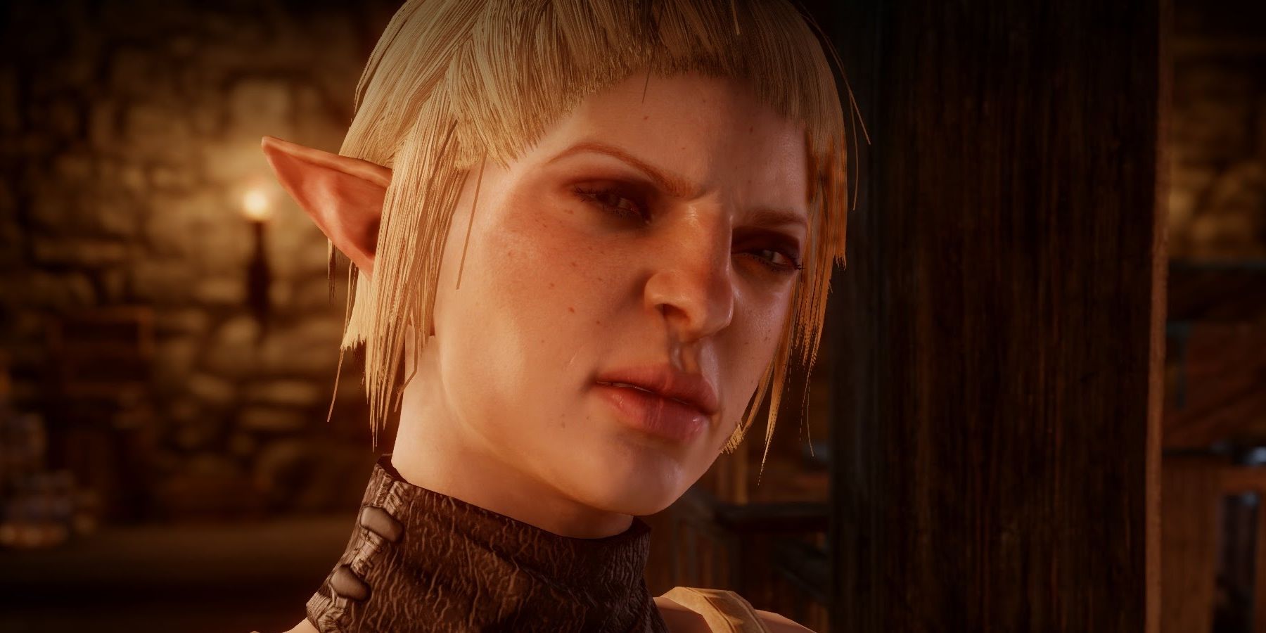 Sera in the Dragon Age games being romanced by the Inquisitor