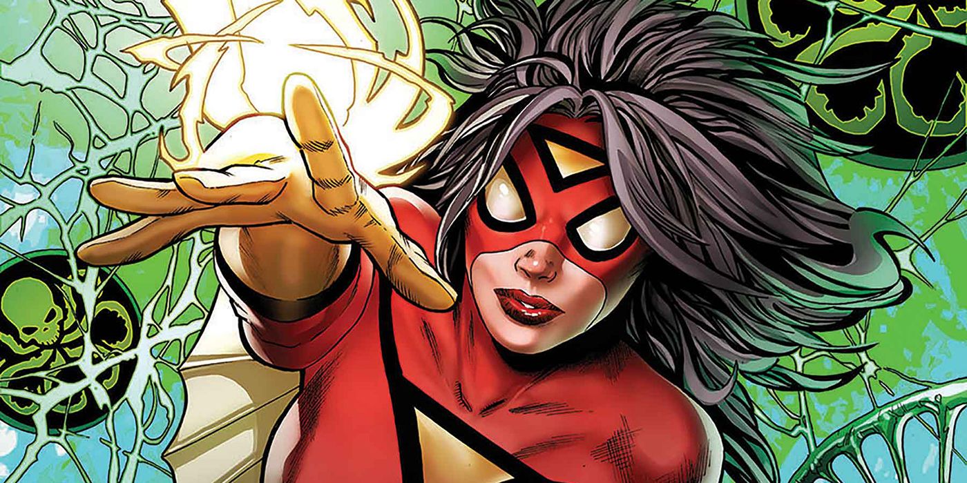 Spider-Woman shooting a venom blast in Marvel Comics