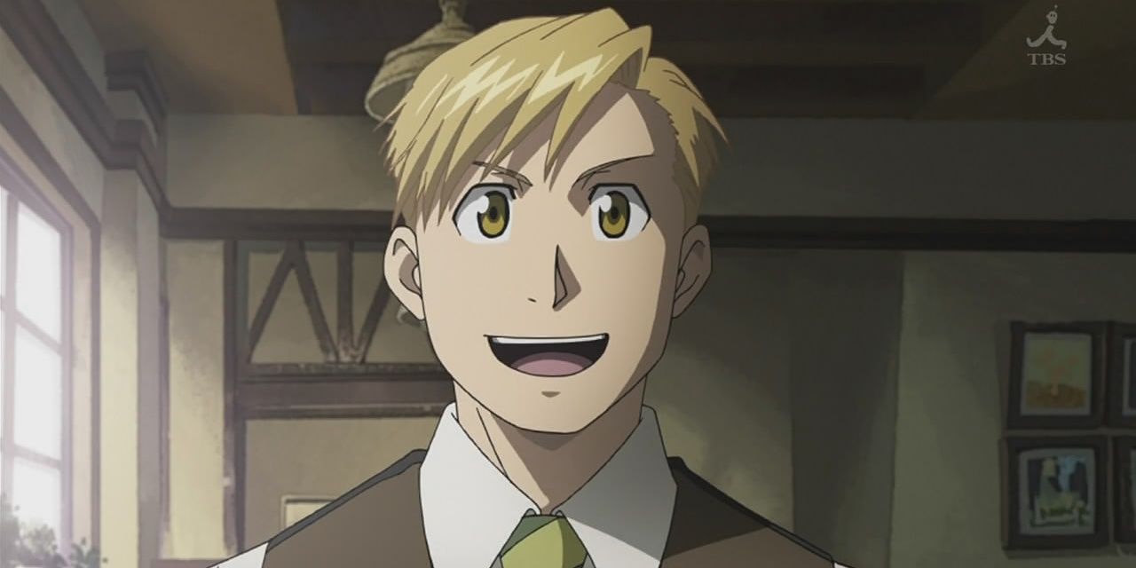 Alphonse Elric happy in his human form in Fullmetal Alchemist: Brotherhood.