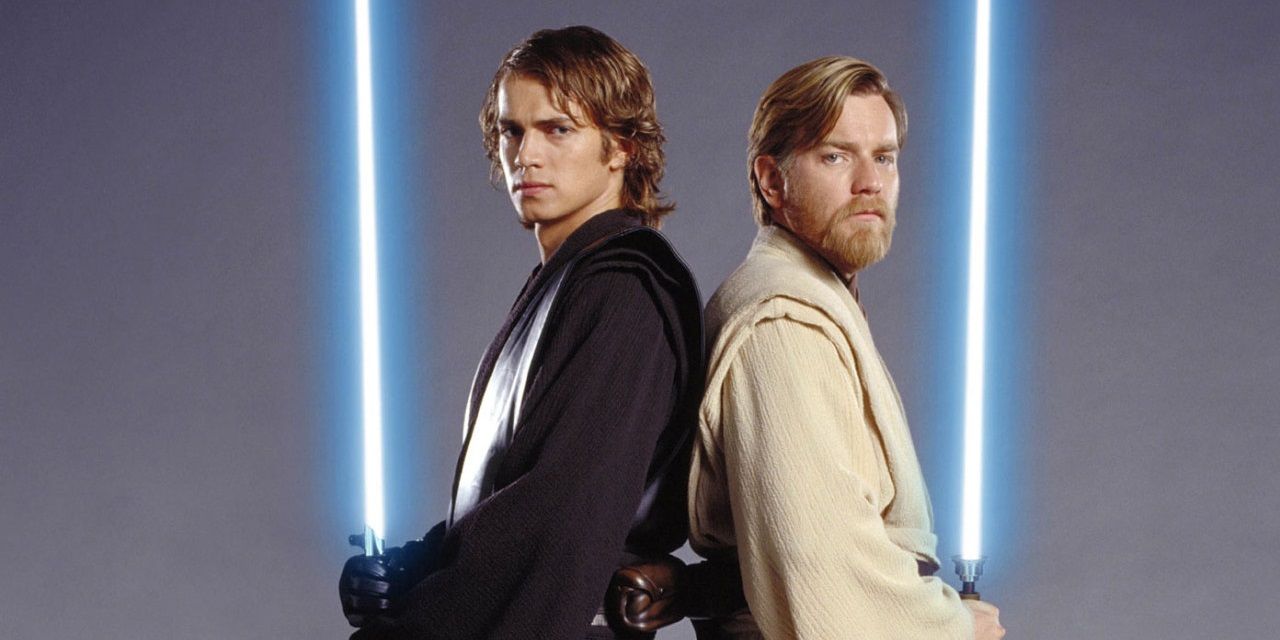 Hayden Christensen as Anakin Skywalker (left) and Ewan McGregor as Obi-Wan Kenobi (right)