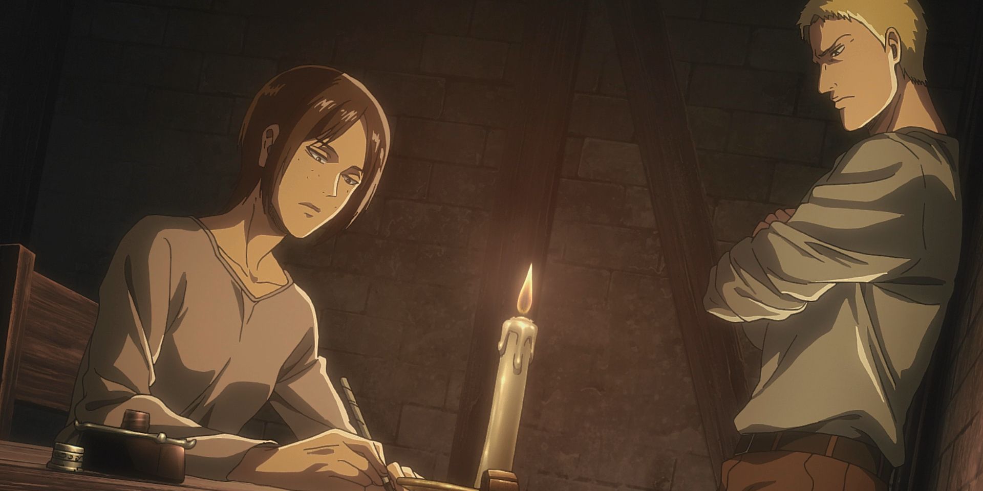 Ymri and Reiner while Ymir writes a note