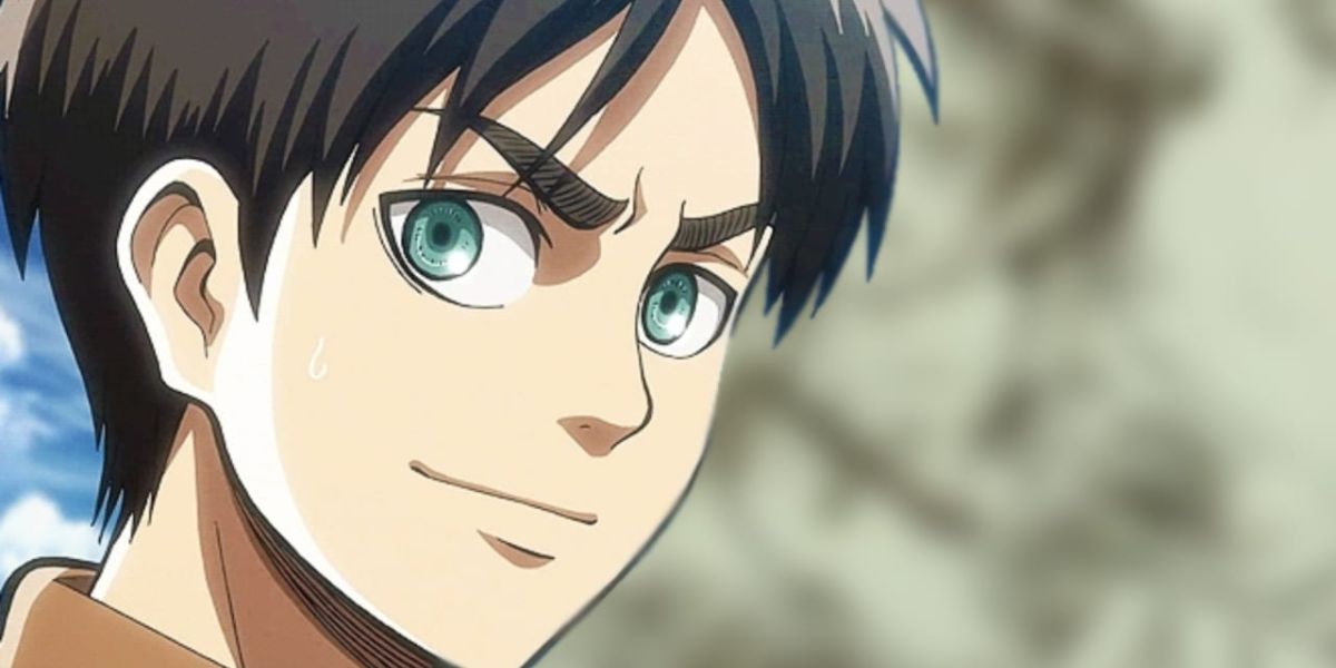 Young Eren Yeager smiling with determination