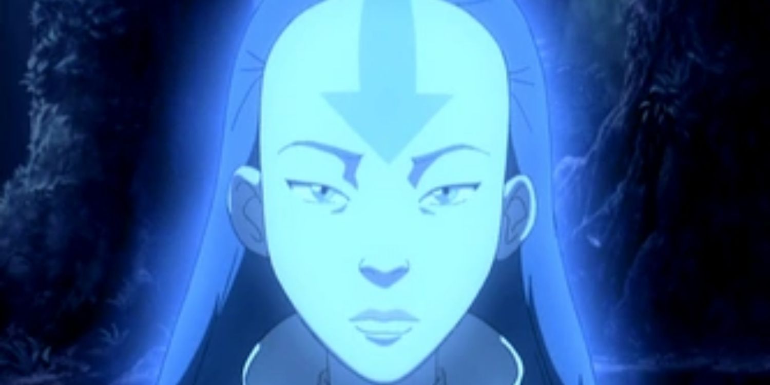 Avatar Yangchen appears before Aang as a spirit in Avatar: The Last Airbender
