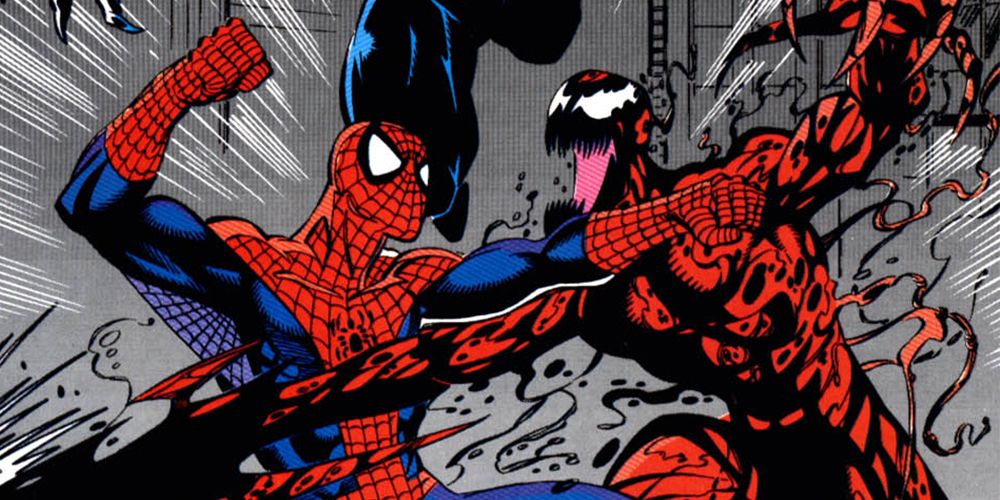 Carnage fights Spider-Man