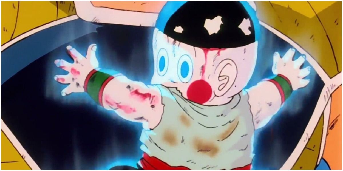 Chiaotzu attempts to self-destruct to take out Nappa in Dragon Ball Z