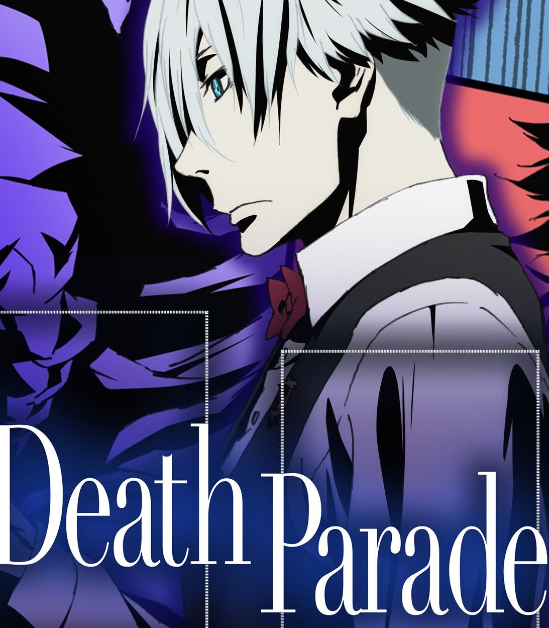 Side profile of Decim looking gloomy in Death Parade.