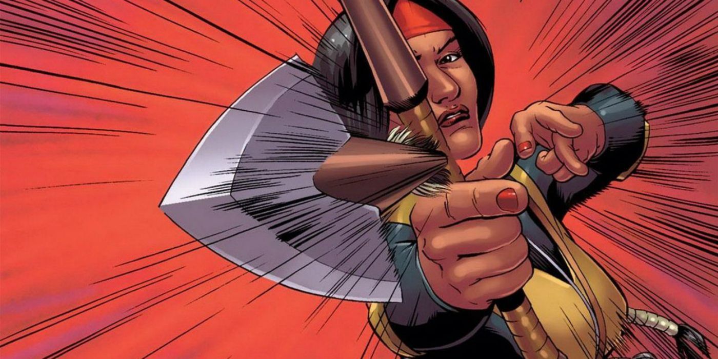 Moonstar fires an arrow in Marvel Comics