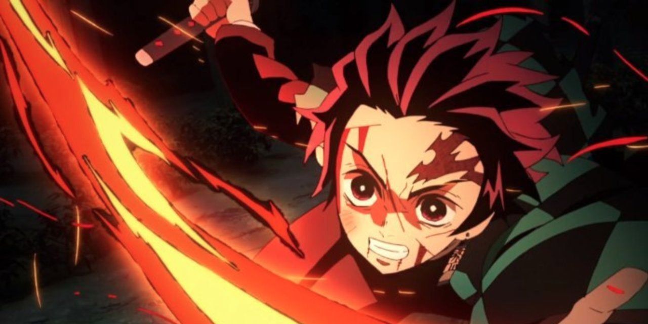 Tanjiro Uses His Flame Sword Attack