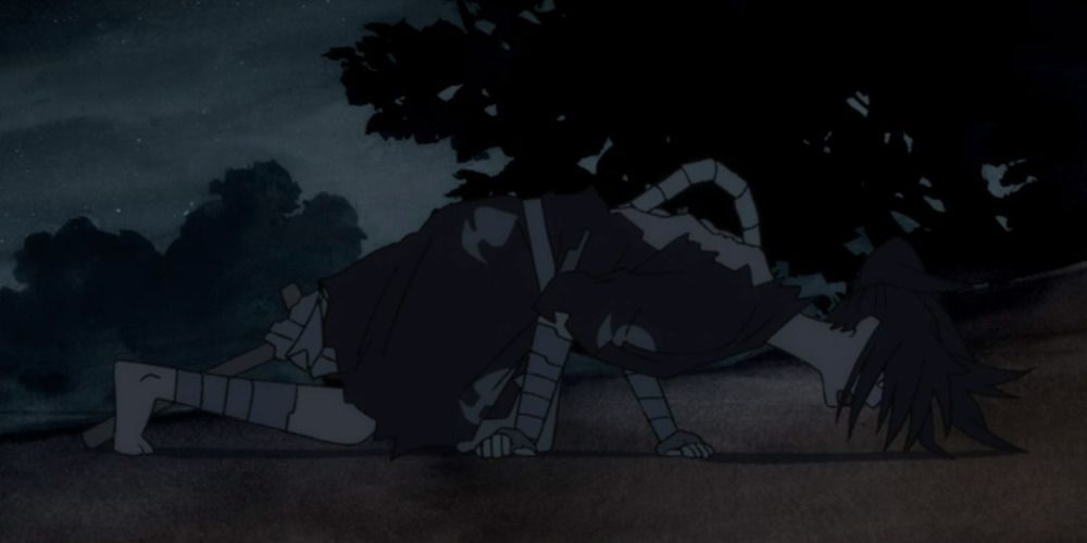 Hyakkimaru's spine grows back atfer killing the moth demon Dororo
