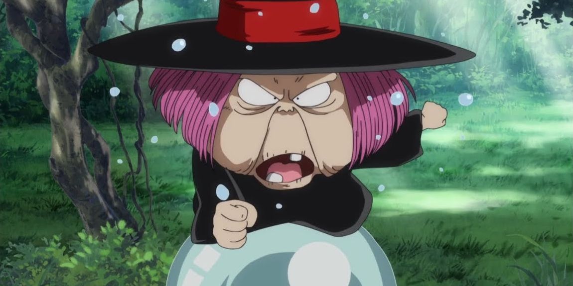 Fortuneteller Baba yells in disappointment in Dragon Ball Super.