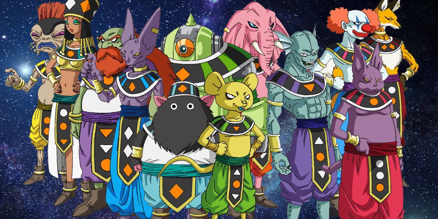 All of the Gods of Destruction from the multiverse congregate together in Dragon Ball Super