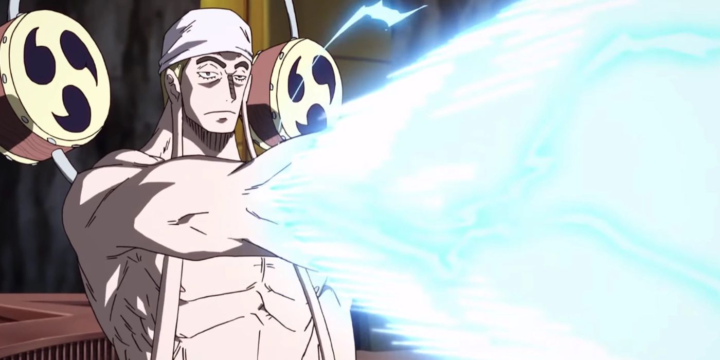 Enel showing off lightning in One Piece
