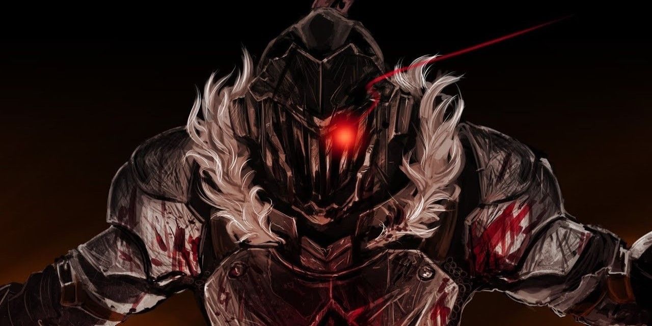 Goblin Slayer angered with his eye being glowing red