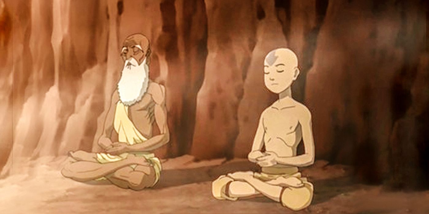 Guru Pathik and Aang from ATLA meditate