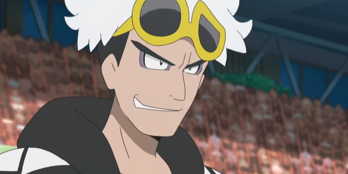 Guzma parece ameaçador na série Sun & Moon do anime