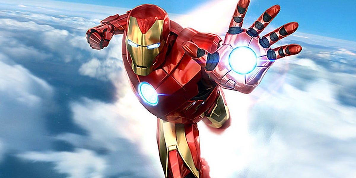 Marvel Comics' Iron Man flying in whle charging his repulsors
