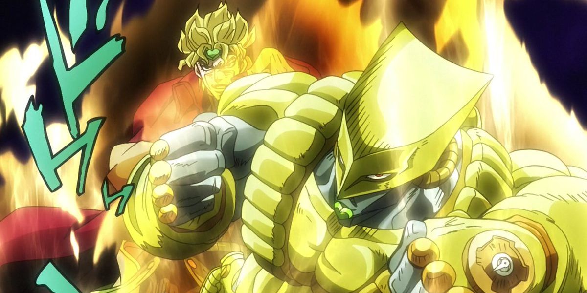 Dio's Stand, The World, launches an attack in JoJo's Bizarre Adventure: Stardust Crusaders.