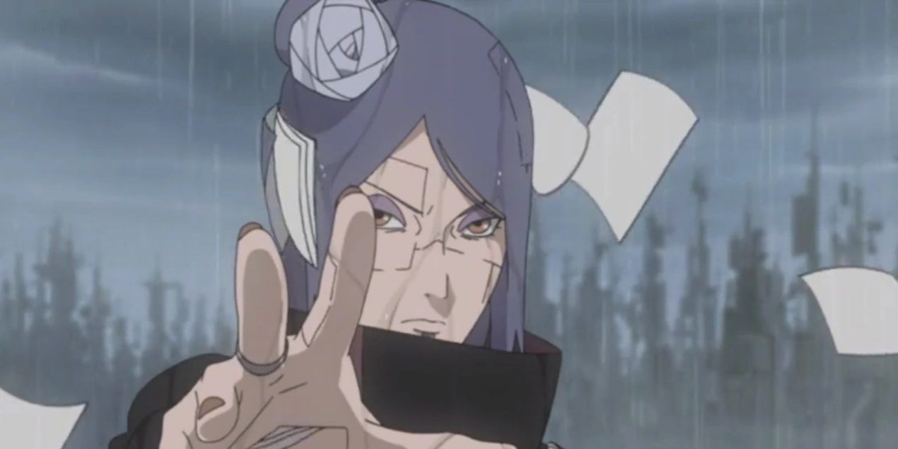 Konan using her paper technique in Naruto.