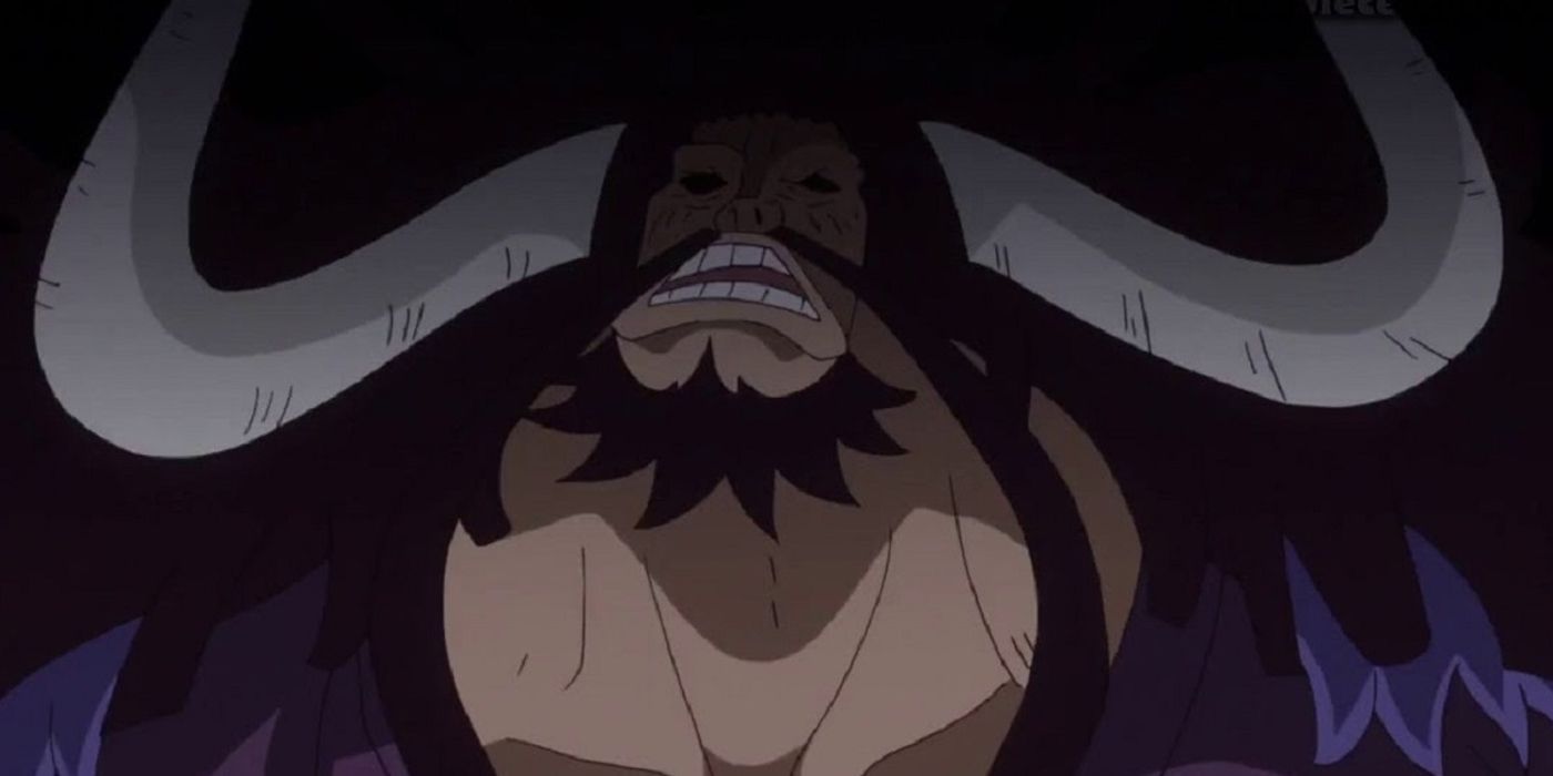 Kaido frowning in One Piece.