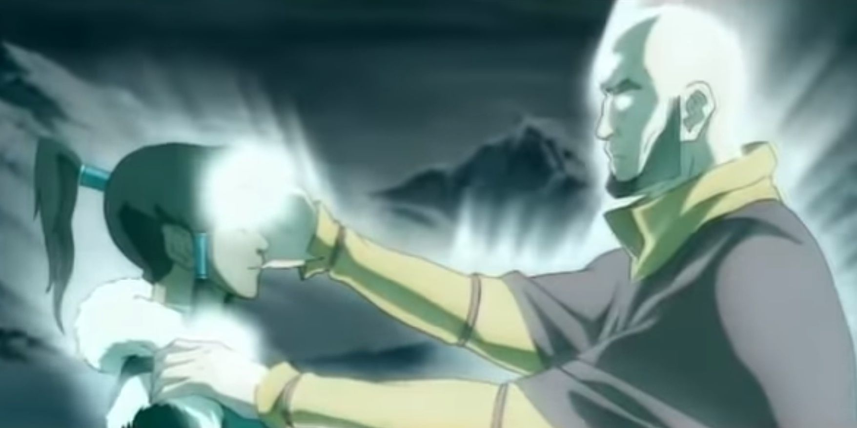 Aang reverses Amon's Energybending