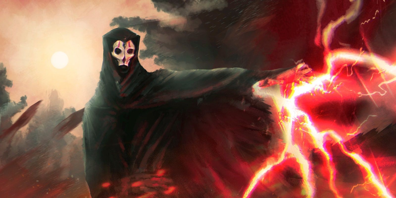 Uma imagem ameaçadora de Star Wars de Darth Nihilus mostra-o disparando energia vermelha com a mão 