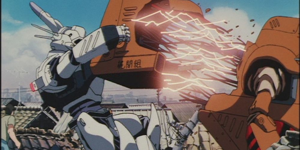 A mecha performs construction work in Patlabor