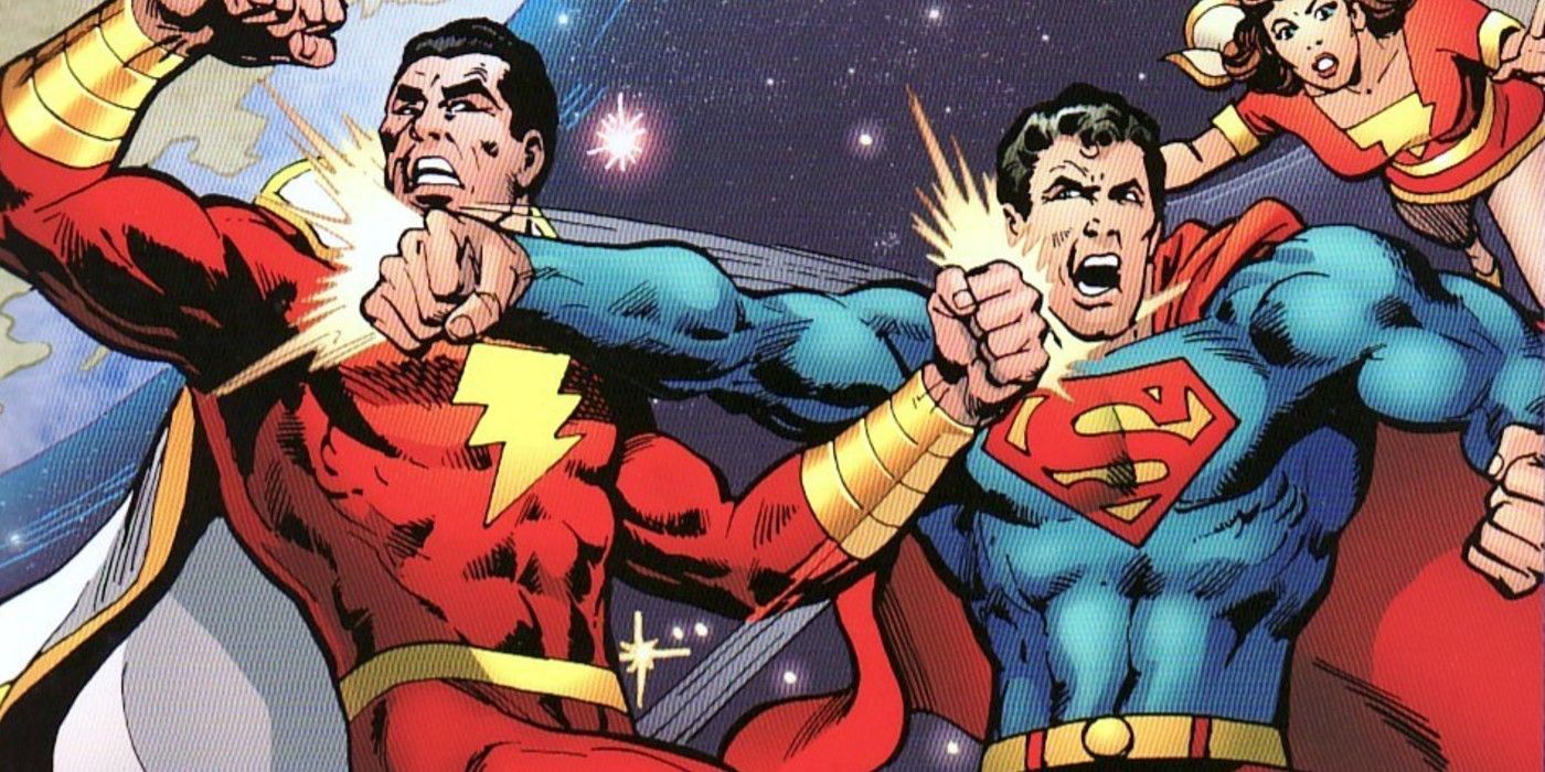 Superman and Shazam rumble