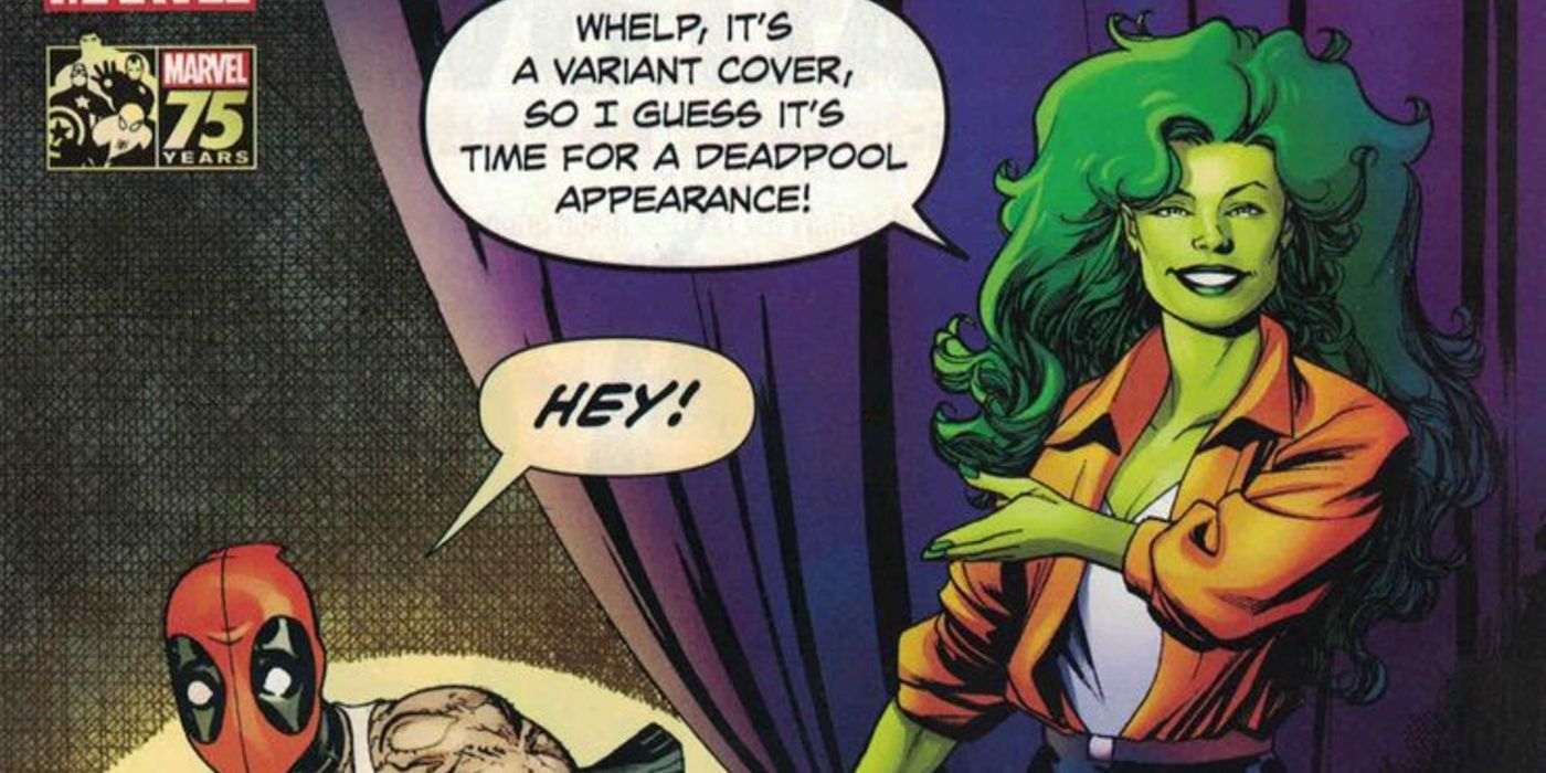 She-Hulk reveals Deadpool on her variant comic book cover