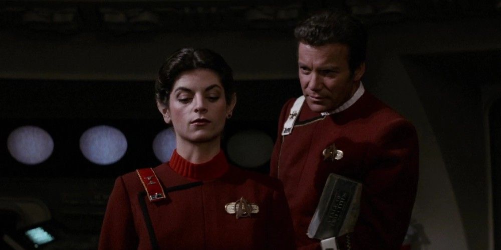 Kirstie Alley and William Shatner In Star Trek II: The Wrath of Khan