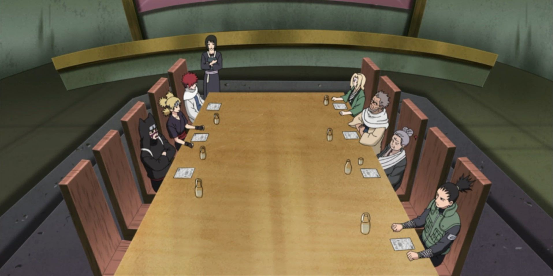 The Sand Village siblings meeting with the Leaf Village elders (Naruto: Shippūden)
