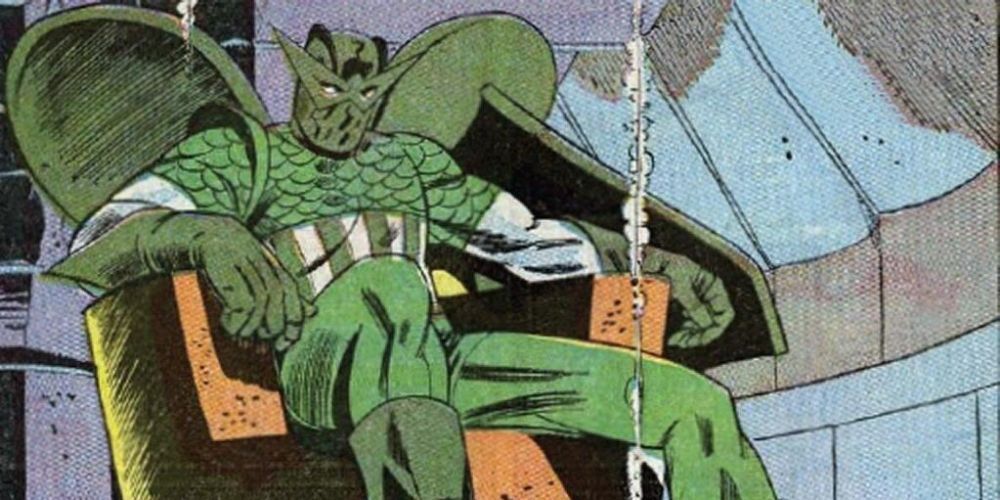 The Super Adaptoid sits on a throne in Marvel Comics