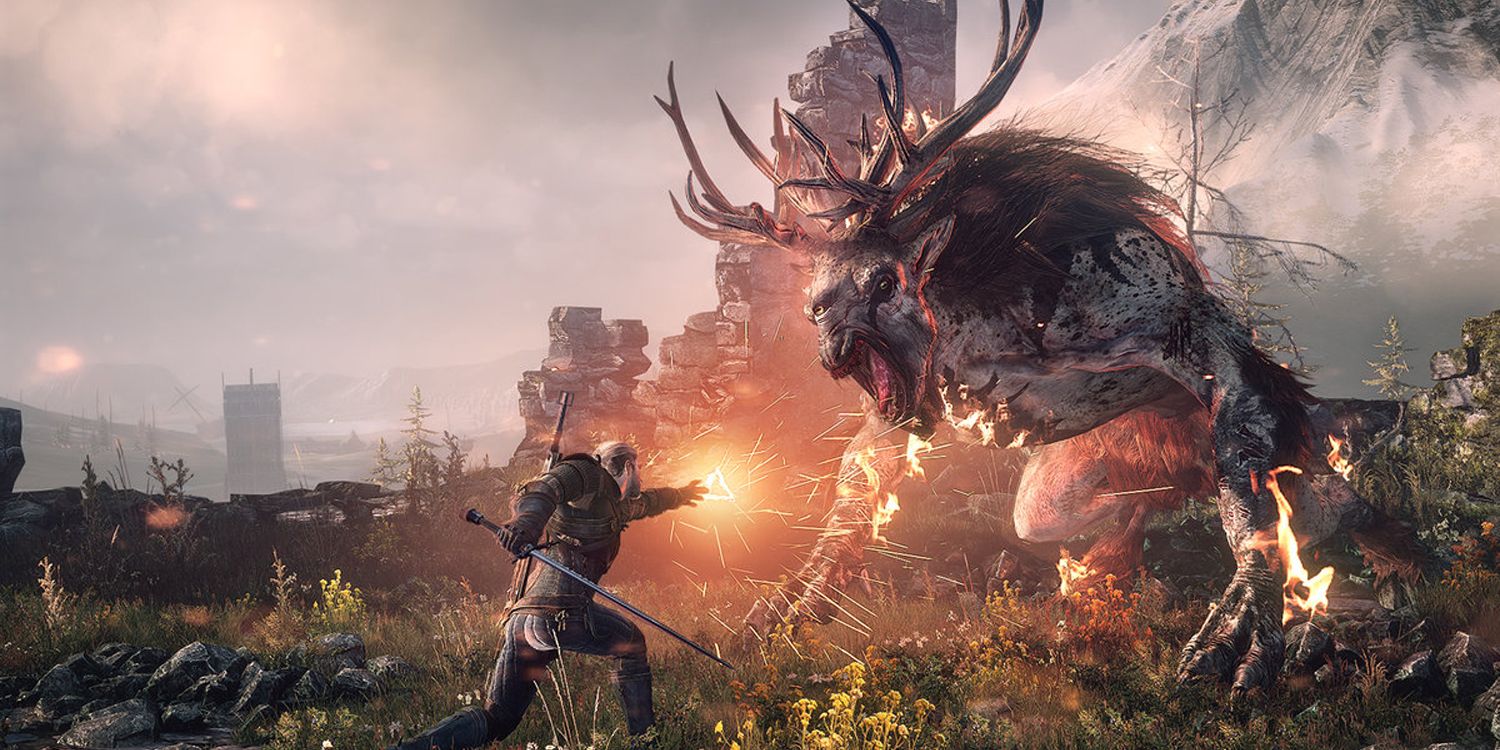 The Witcher 3 Geralt fighting