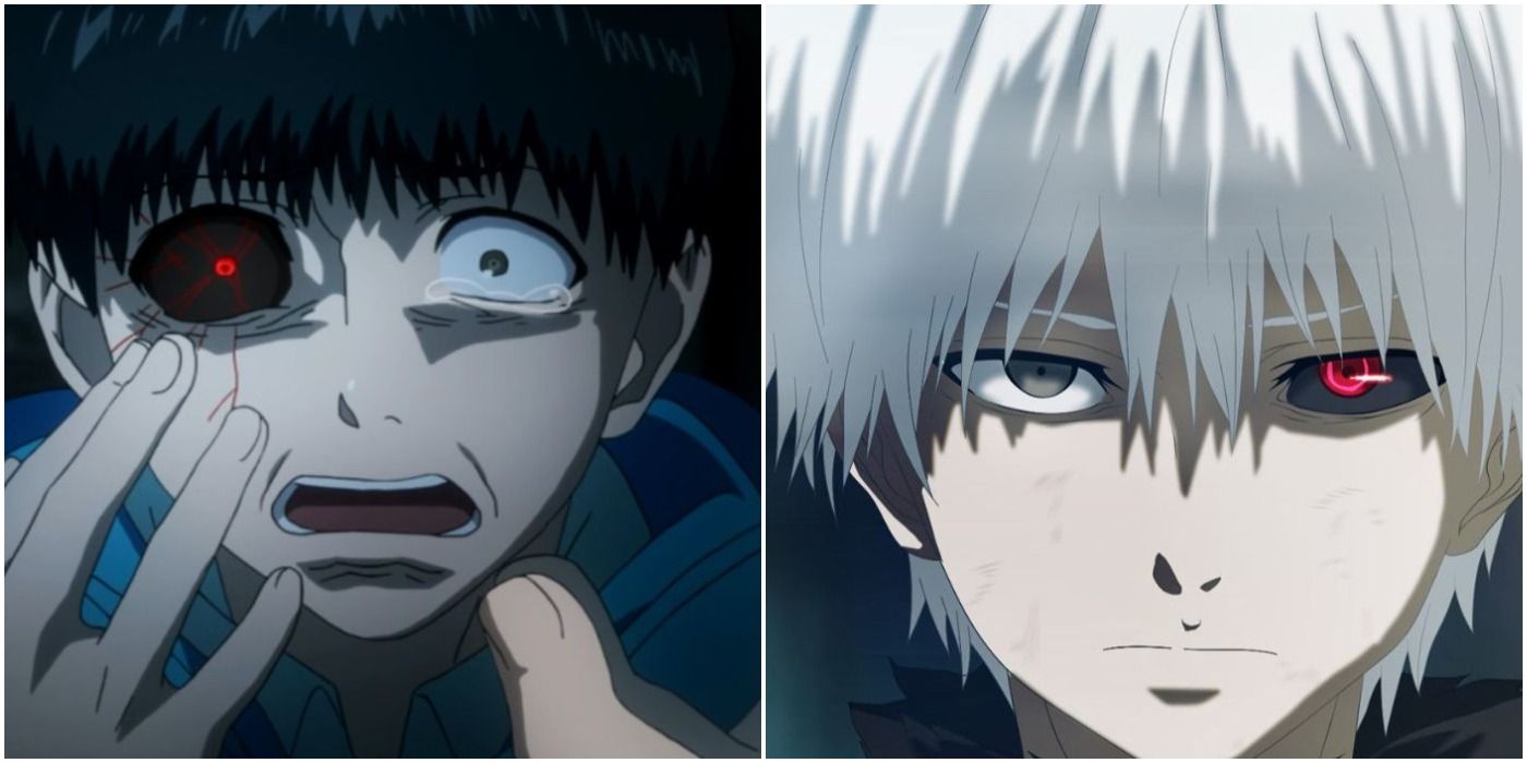 Kaneki's transformation in Tokyo Ghoul.