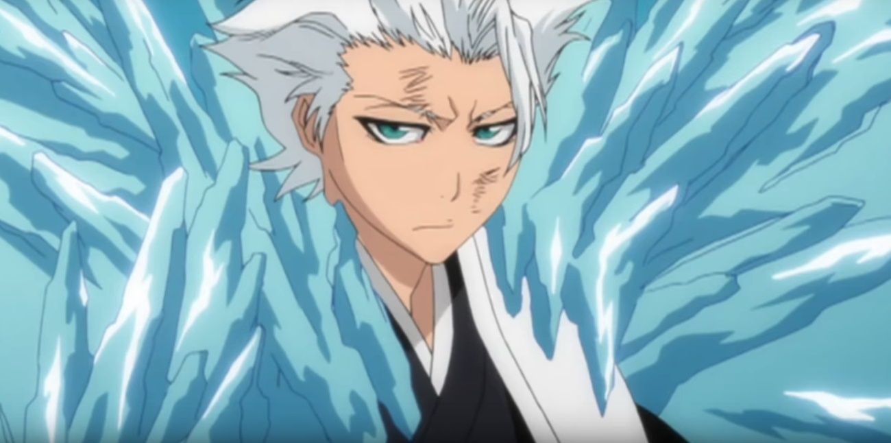 Toshiro Hitsugaya con sus alas bankai, Bleach.