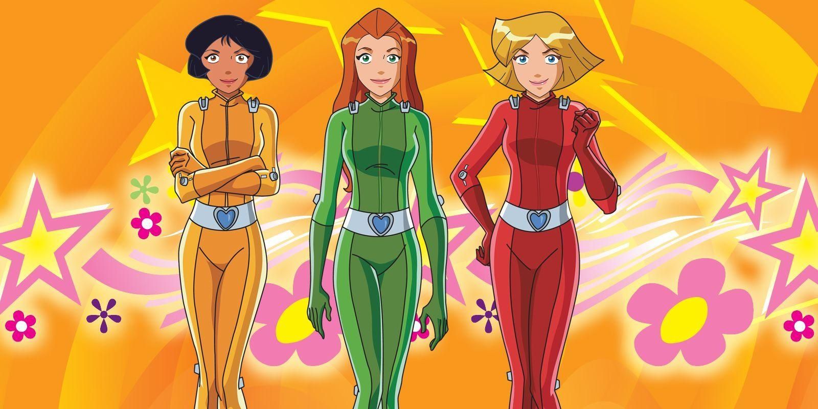 Sam, Clover, and Alex wearing their spy outfits in Totally Spies