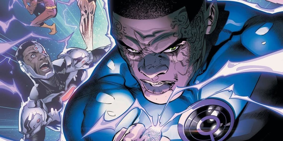 Ultraviolet Lantern Corps Jon-Stewart staring at a Power Ring Tattoo in DC Comics