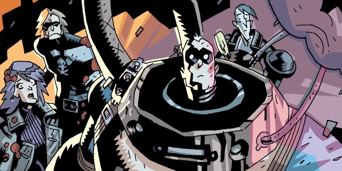 An image of members of the Umbrella Academy from the comics