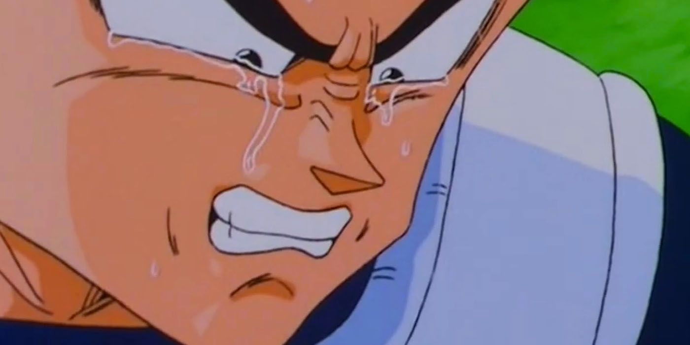 Vegeta crying in Dragon Ball Z